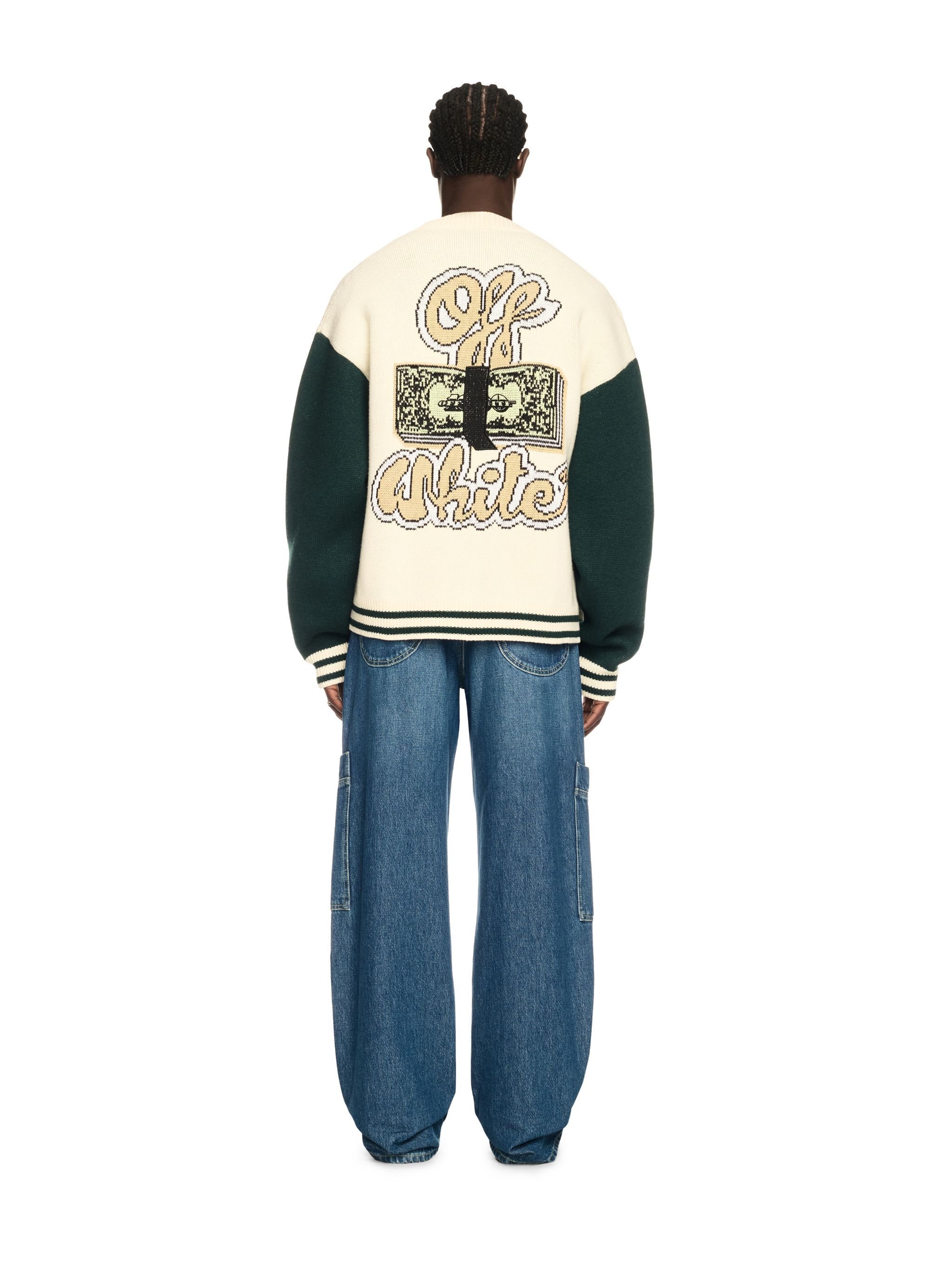 OFF WHITE CRYSTAL CASH COLLEGE-CARDIGAN NEUTRAL OMHB019S25KNI003
