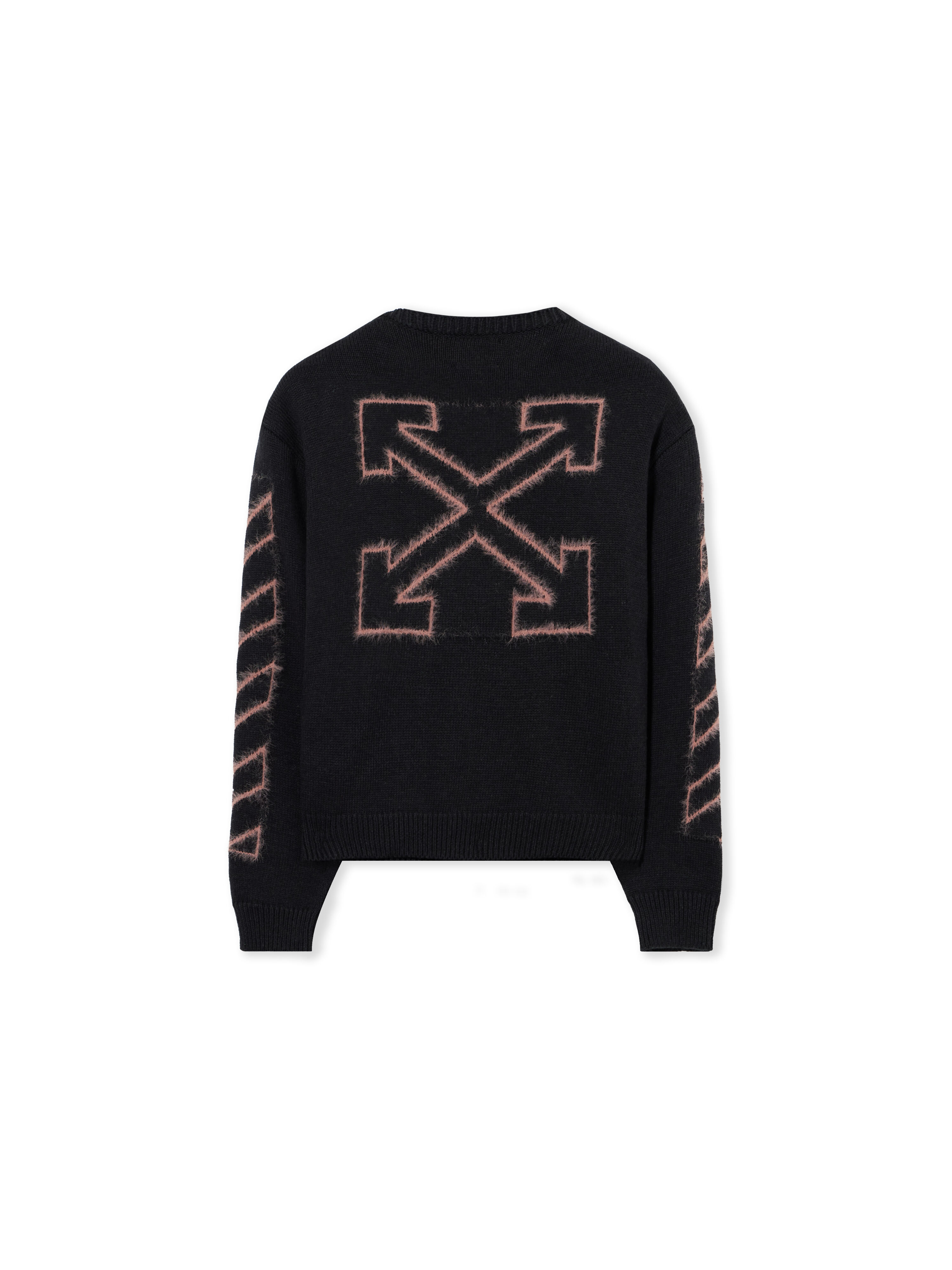 OFF WHITE Off Diag Arrow Knit Crewneck Sweater BLACK 44GHE002F26K001