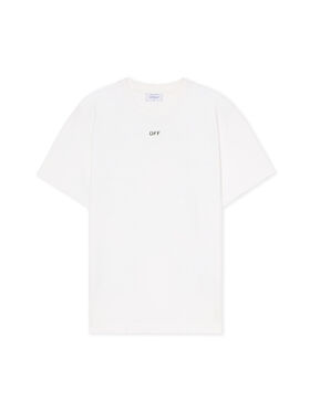 OFF WHITE Newspaper Arrow Slim Logo Tee WHITE - BLACK OMAA027F25JER005