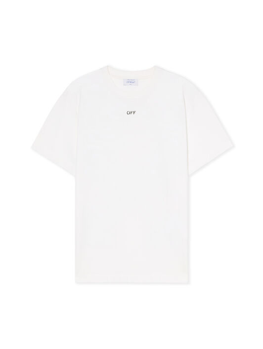 OFF WHITE Newspaper Arrow Slim Logo Tee WHITE - BLACK OMAA027F25JER005