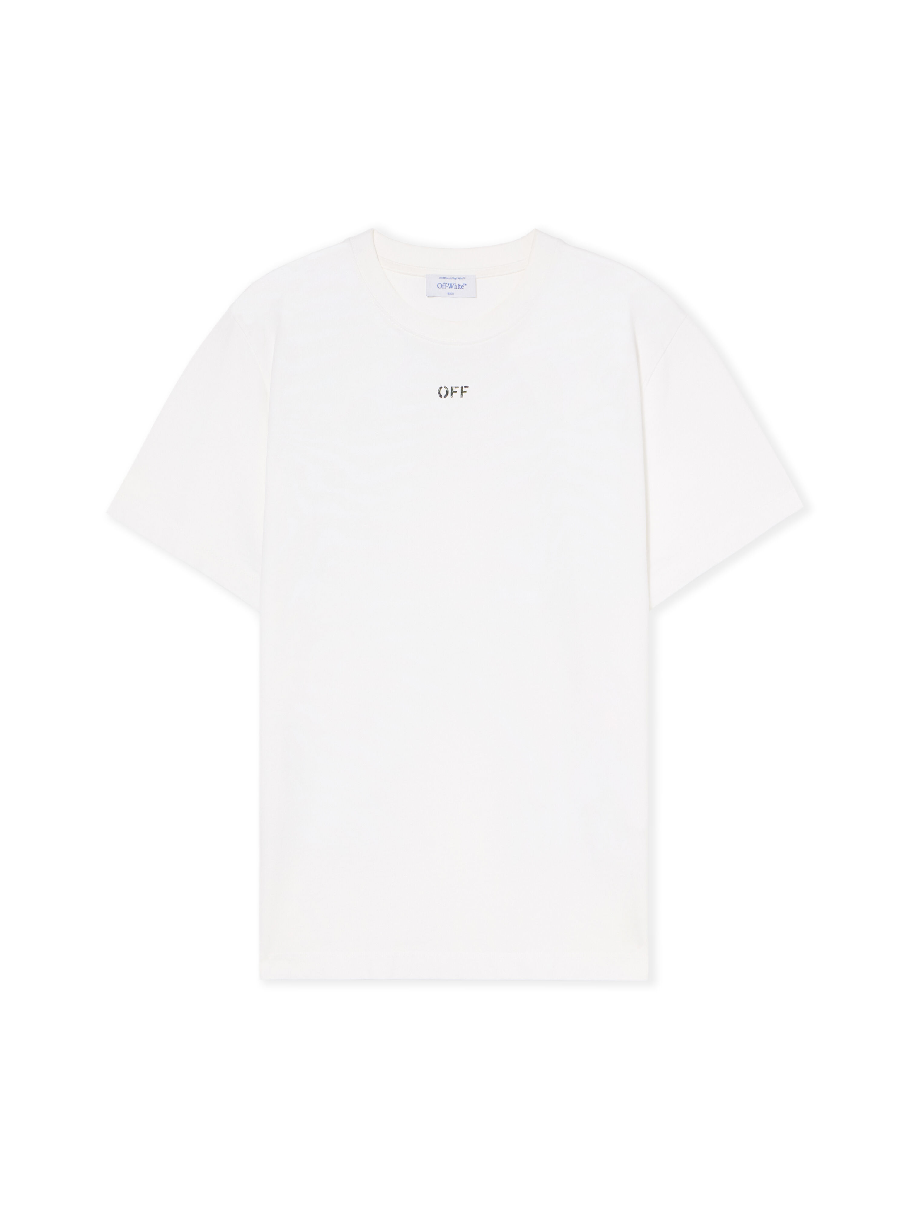 OFF WHITE Newspaper Arrow Slim Logo Tee WHITE - BLACK OMAA027F25JER005