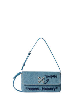 OFF WHITE Jitney 0.7 Denim Bag DIRTY BLUE - BLUE OWNN18IF25DEN001
