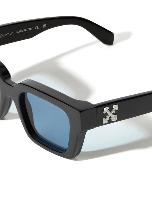 OFF WHITE Virgil  L Light Blue Lens Sunglasses Shiny Black OW1022103753