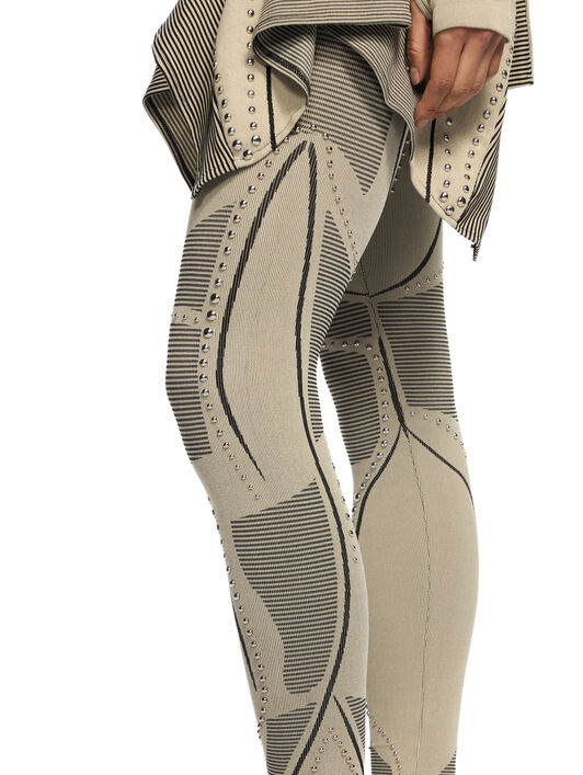 OFF WHITE Studded Seamless Race Pants SAND - BLACK OWVG03CW25KNI001