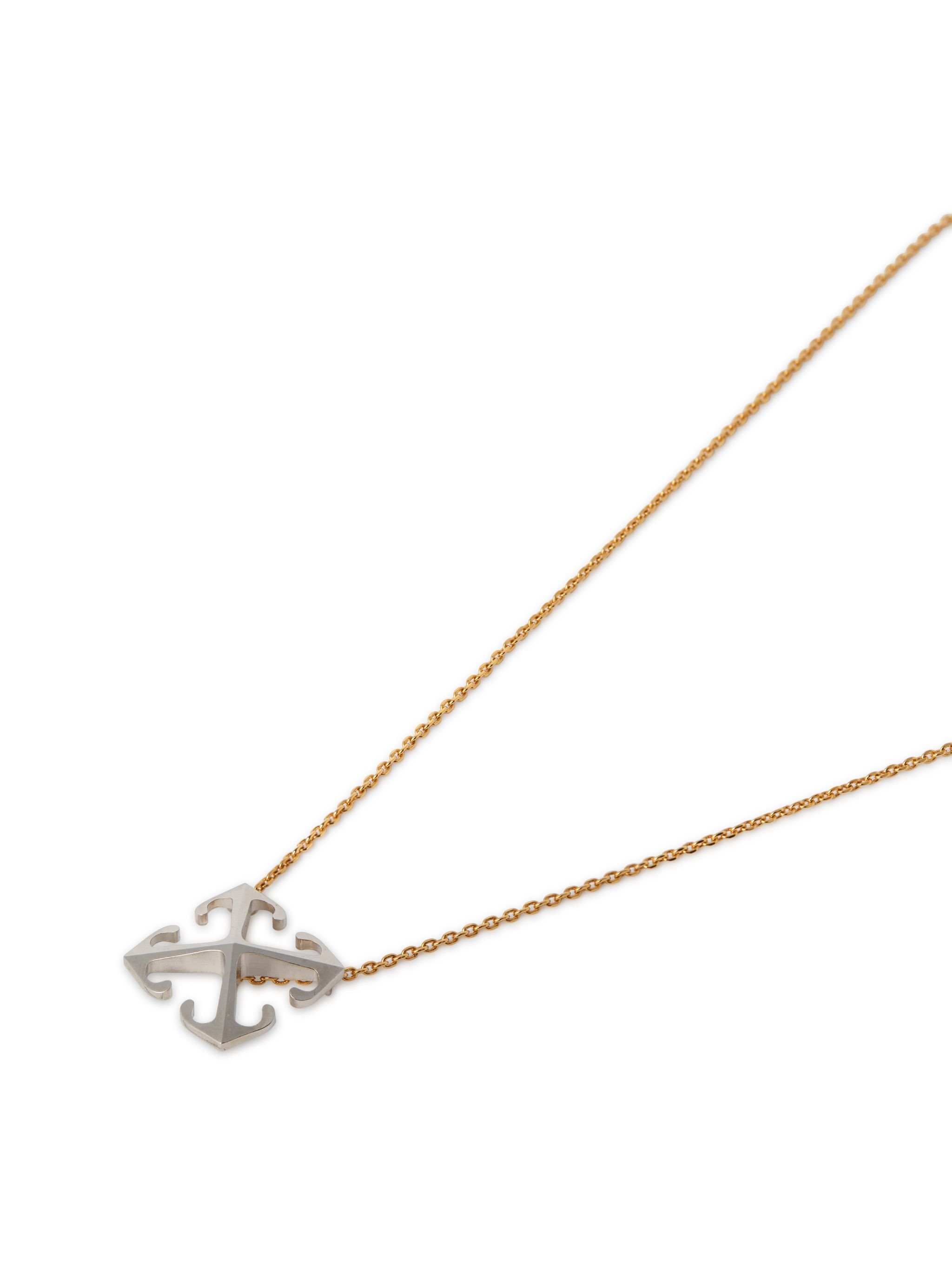 OFF WHITE Bicolor Arrow Pendant Necklace GOLD OWOB13OS25MET001