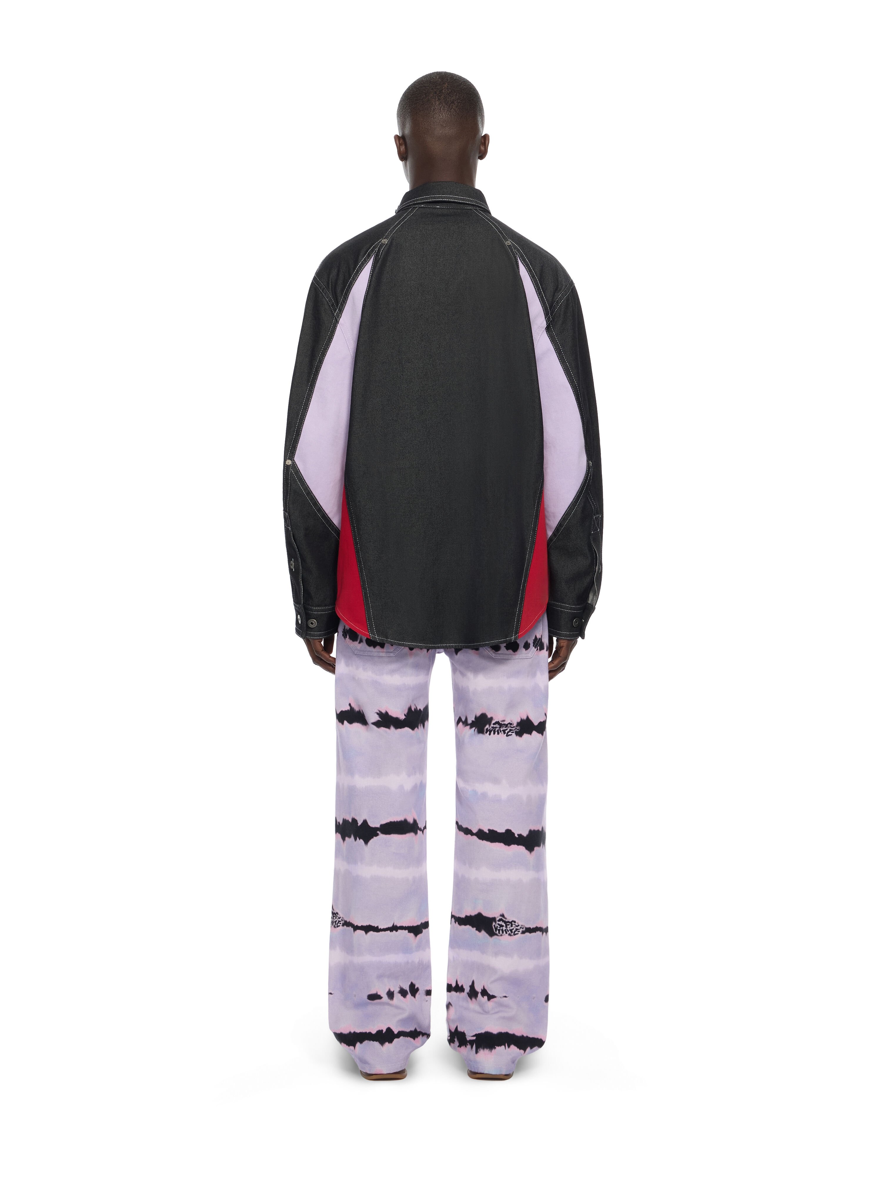 OFF WHITE Color Block Denim Crystal Overshirt BLACK 44MES01DZ26F002