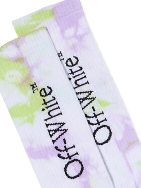 OFF WHITE Tie Dye Mid Socks LAVANDER - BLACK OWRA039F25KNI002