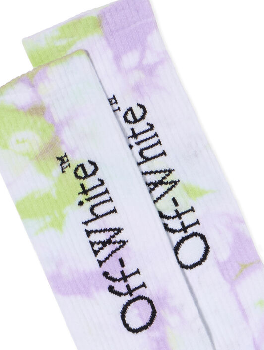 OFF WHITE Tie Dye Mid Socks LAVANDER - BLACK OWRA039F25KNI002