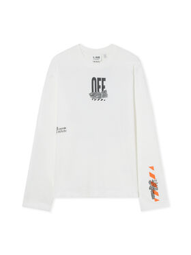 LAB L/AB Off Active Tape Long-Sleeved T-Shirt WHITE 44LABF26T081