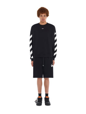 OFF WHITE Cornely Diagonal Crewneck Sweatshirt BLACK 44MBA054G5F005