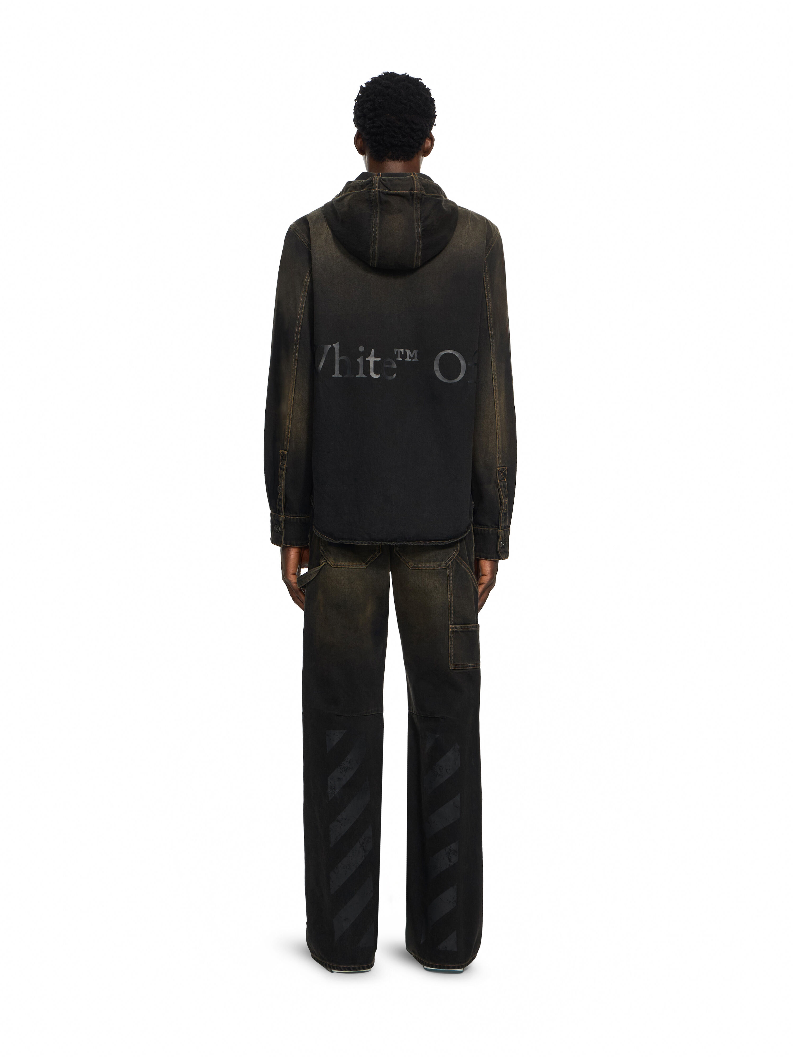 Bookish Hooded Denim Shirt OFF WHITE Bookish Hooded Denim Shirt DIRTY BLACK 44MYD05XF26D002