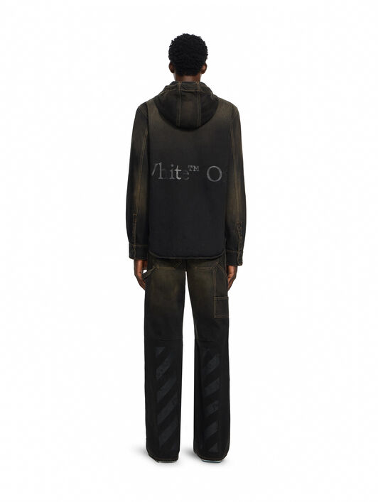 Bookish Hooded Denim Shirt OFF WHITE Bookish Hooded Denim Shirt DIRTY BLACK 44MYD05XF26D002