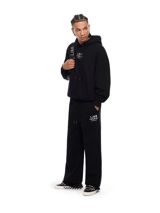 LAB L/AB Core Diagonal Relaxed Sweatpants BLACK 44LABF26B051