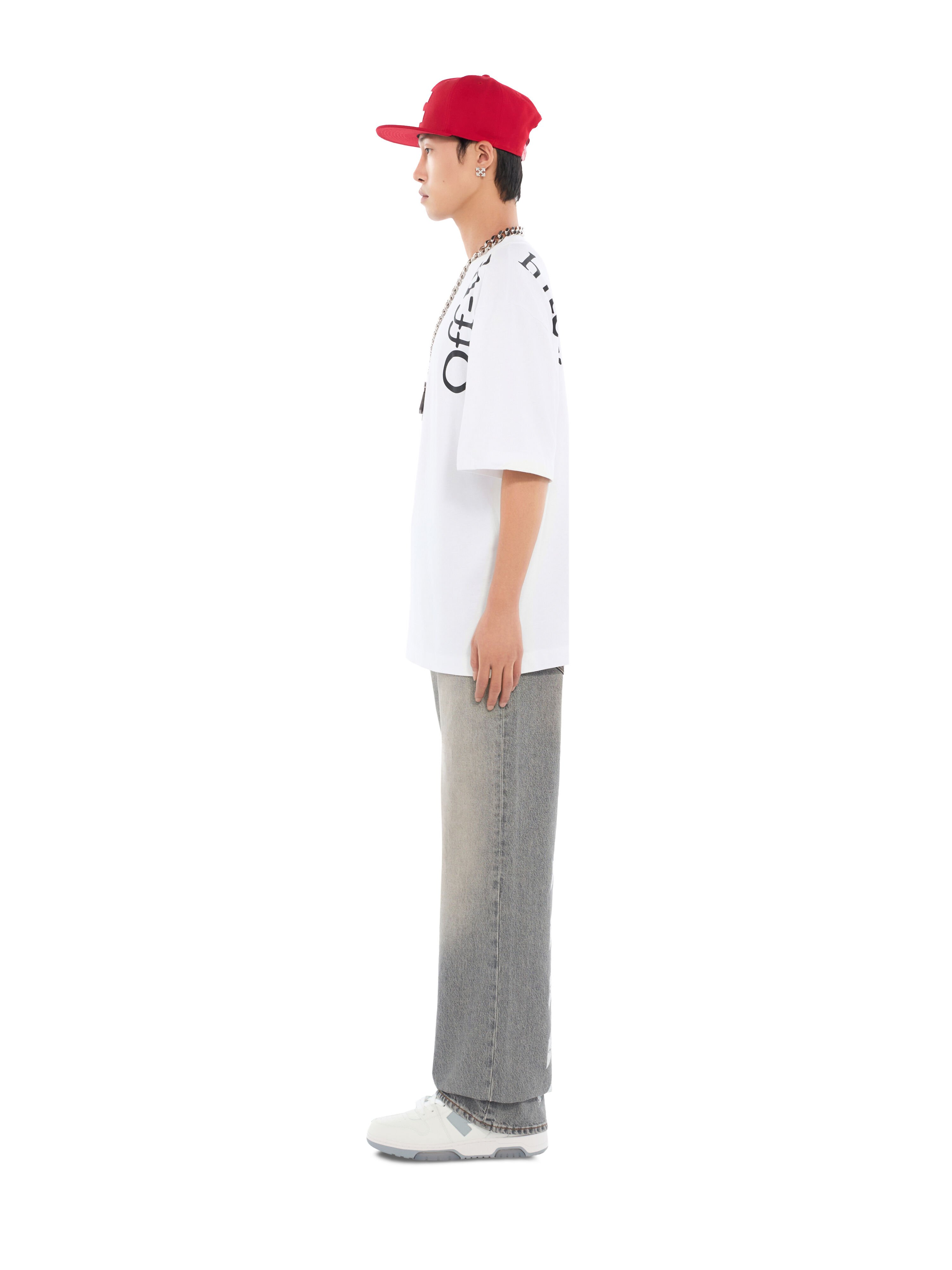 OFF WHITE Vertical Bookish Skate T-Shirt WHITE 44MAA120F26J010