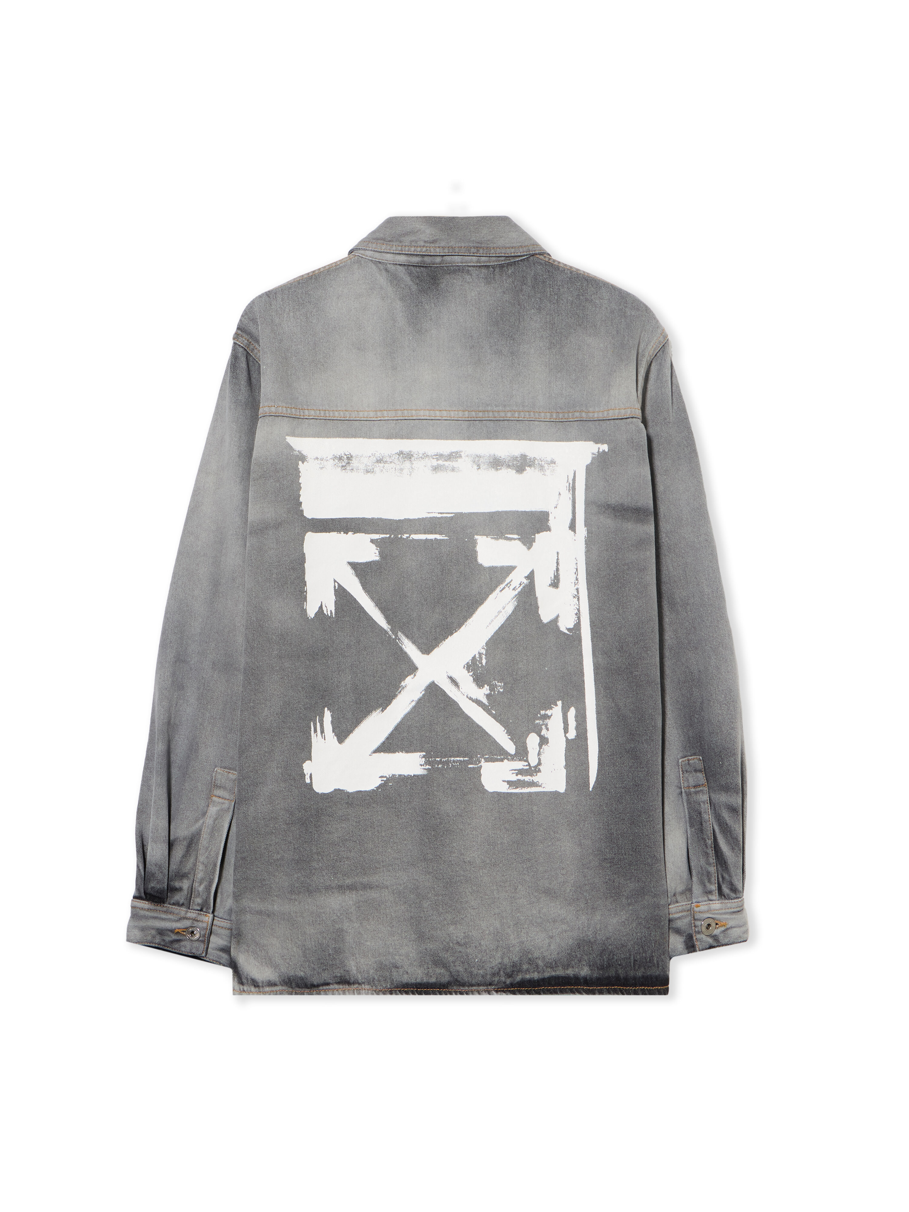 OFF WHITE Ink Arrow Denim Shirt Jacket BLEACH BLACK-WHITE OWYQ004F25DEN002