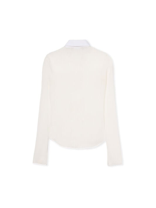 OFF WHITE Plisse Long Sleeve Shirt WHITE - WHITE OWGE02LF25FAB001