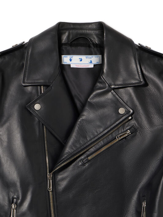 OFF WHITE Diag Tab Biker BLACK WHITE OMJG020C99LEA001