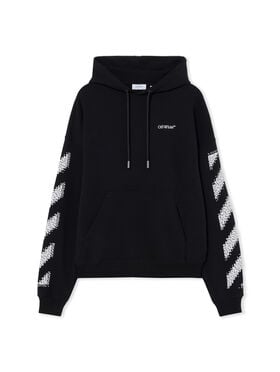 OFF WHITE Pixel Diagonal Hoodie BLACK 44MBB085G5F004