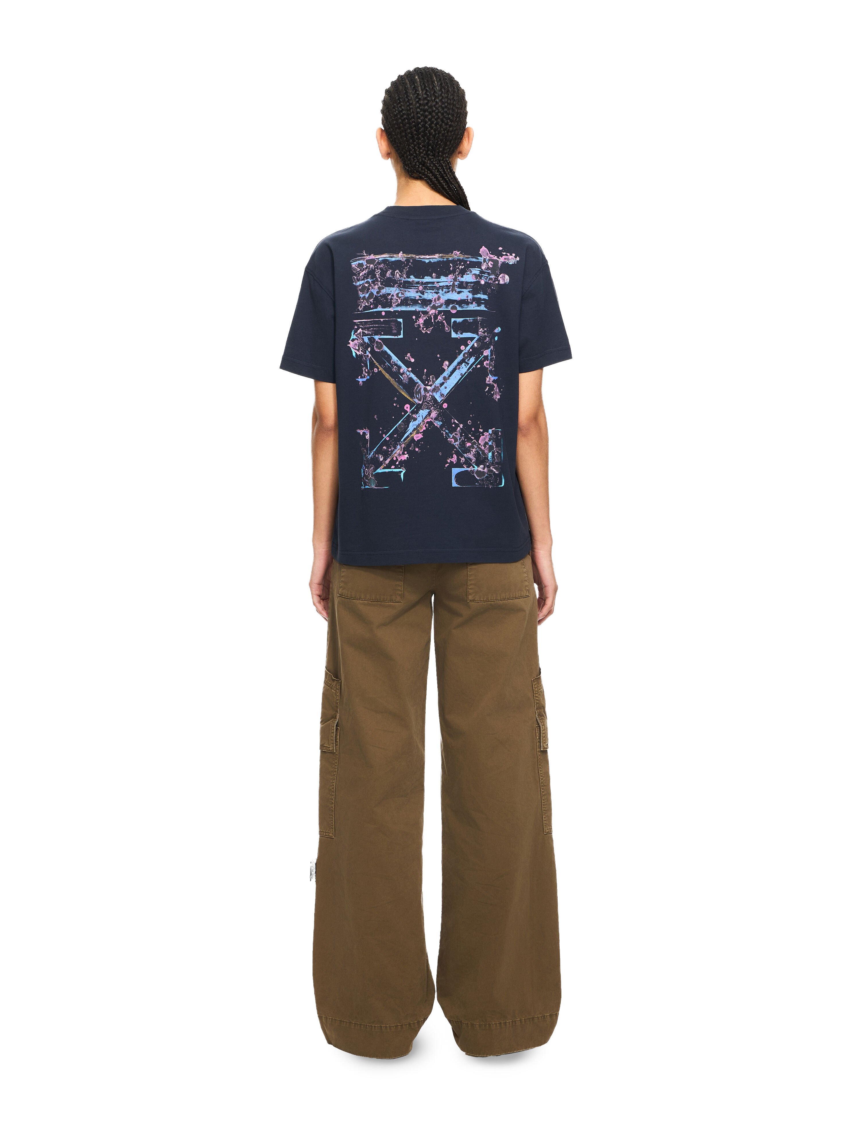 OFF WHITE Dripped Watercolor Arrow T-Shirt Night Sky-White 2AA089S26JER006