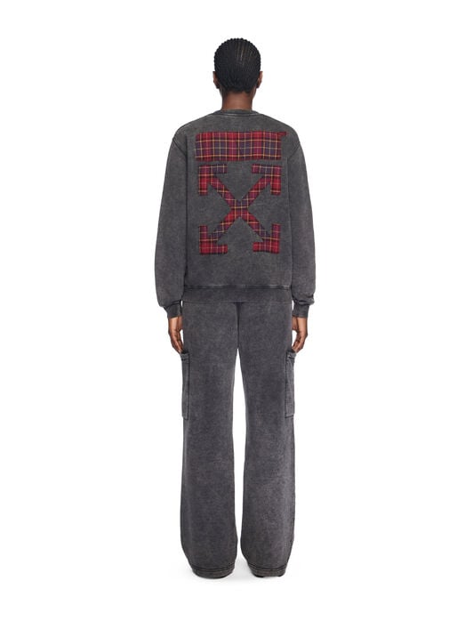 Check Flan Arrow Crew Logo Sweatshirt OFF WHITE Check Flan Arrow Crew Logo Sweatshirt MARBLE BLACK-WHITE OWBA055F25FLE002