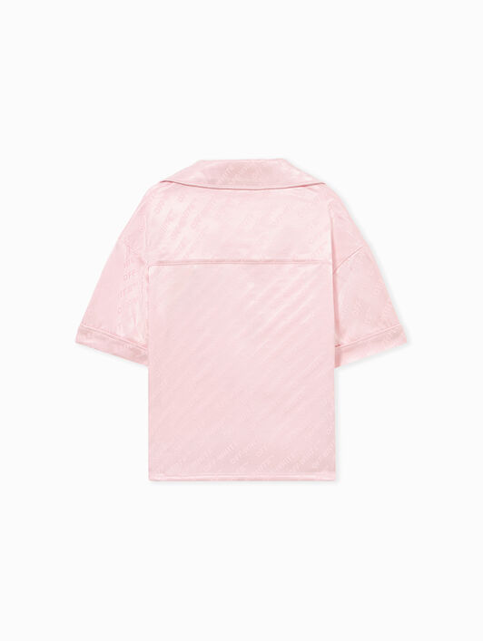 OFF WHITE Jacq Off Satin Shirt S/S BALLET SLIPPER 44GGG002S26F001