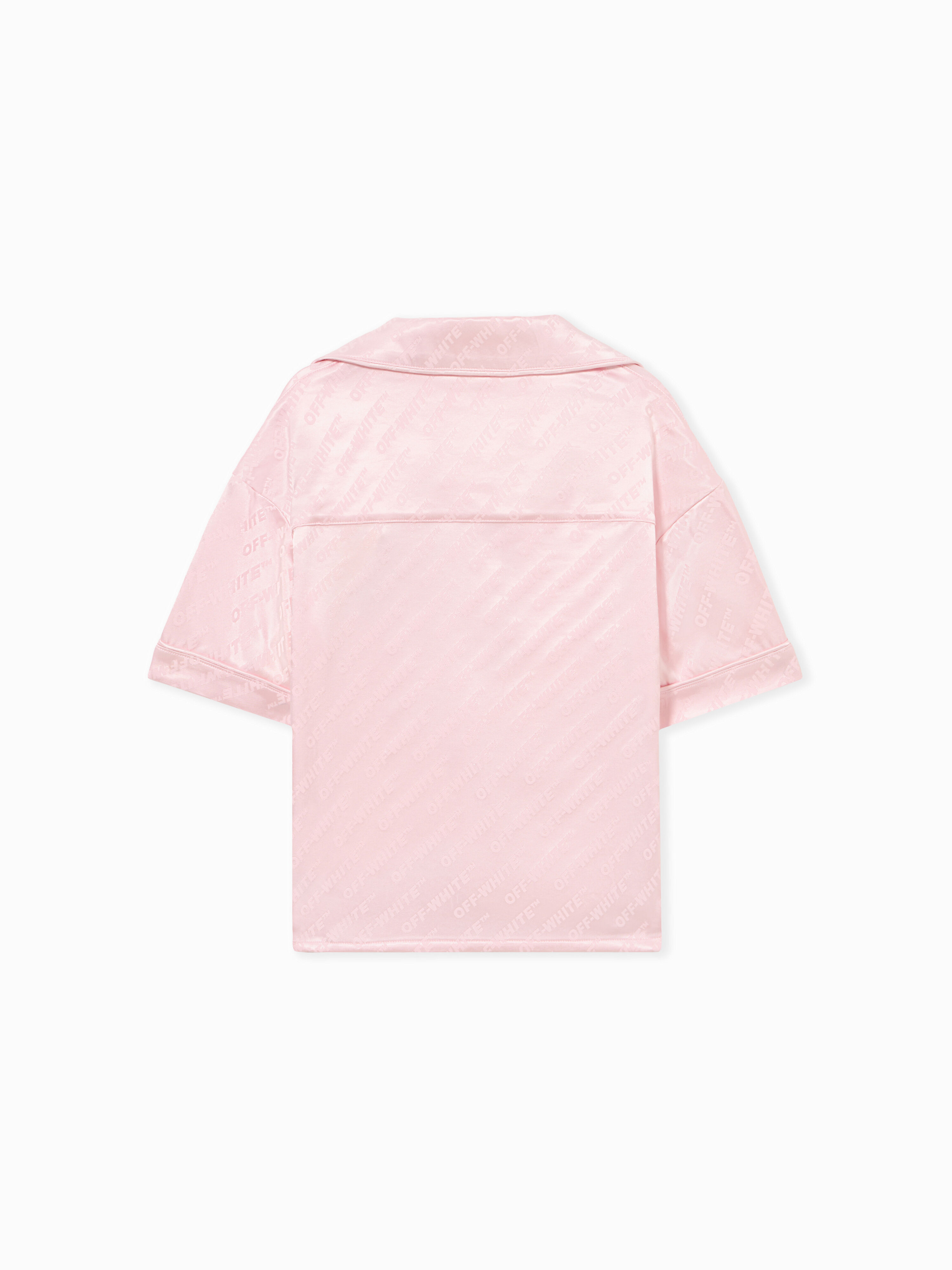 OFF WHITE Jacq Off Satin Shirt S/S BALLET SLIPPER 44GGG002S26F001