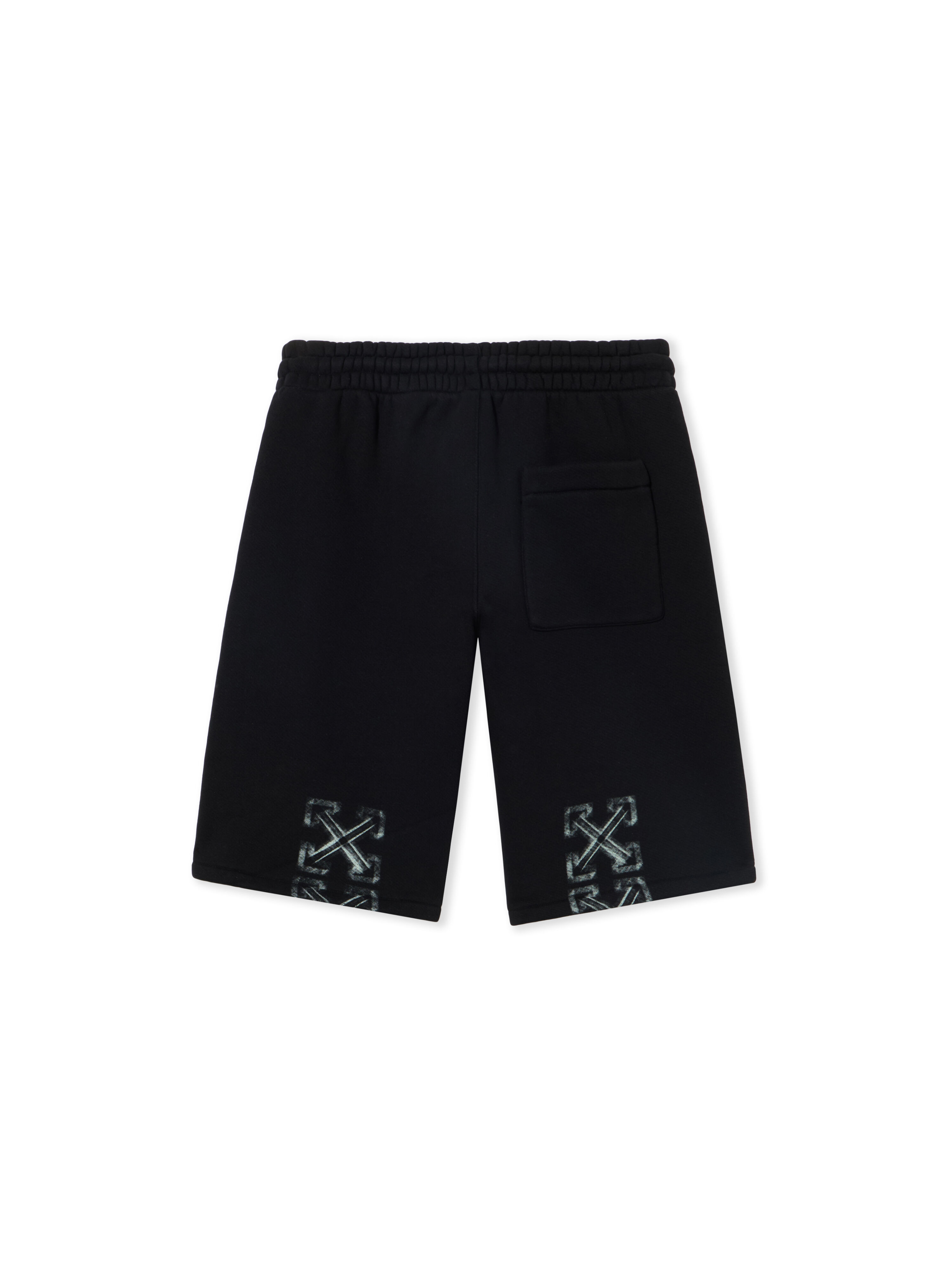 OFF WHITE Vibe Arrow Skate Sweatshorts BLACK - AQUA GLASS OMCI013S25FLE004