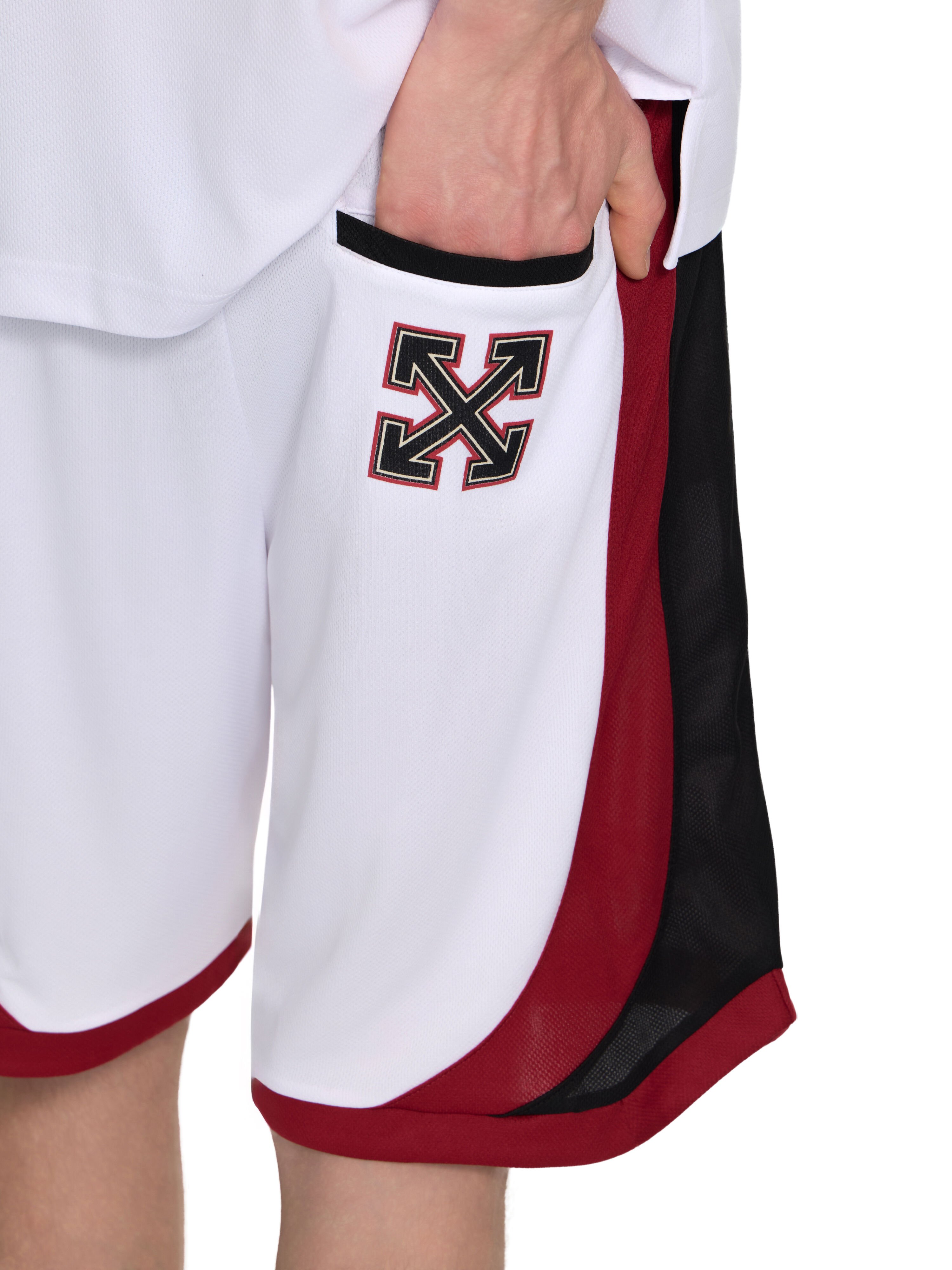 OFF WHITE Off-White™ c/o AC Milan Arrow Tech Shorts WHITE RED 44MCI01EG25F001