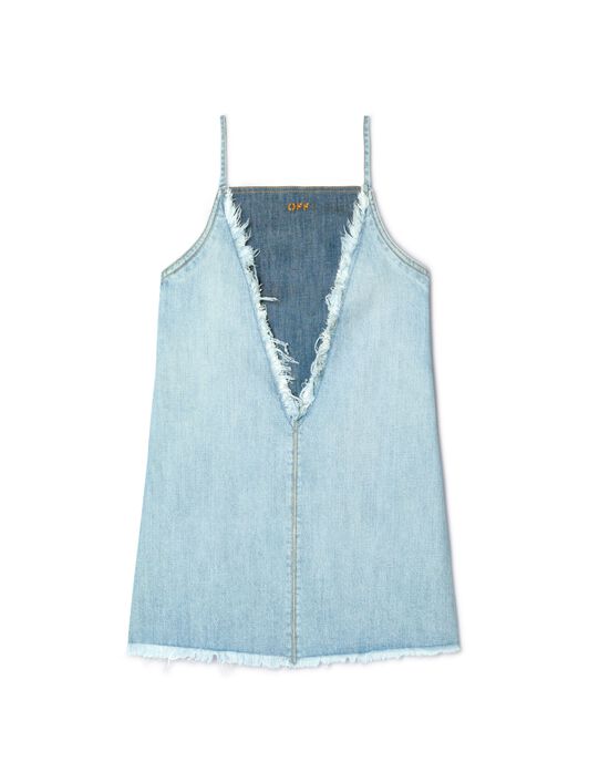 OFF WHITE Blaues Denim Doll-Kleid BLAU OWYM033S25DEN001