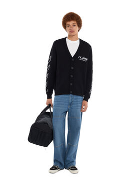 LAB L/AB Off Active Diagonal Knit Cardigan BLACK 44LABF26S125