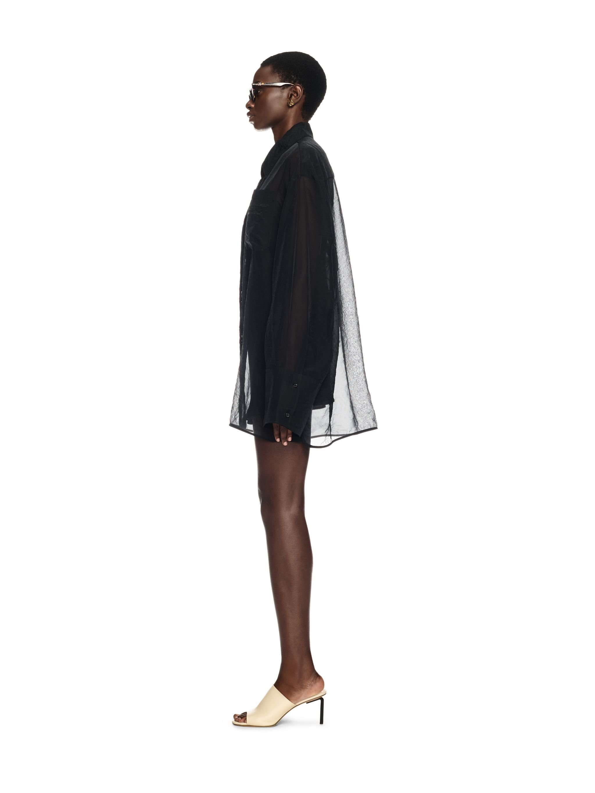 OFF WHITE Black Organza Shirt Dress BLACK OWDG00BS25FAB001