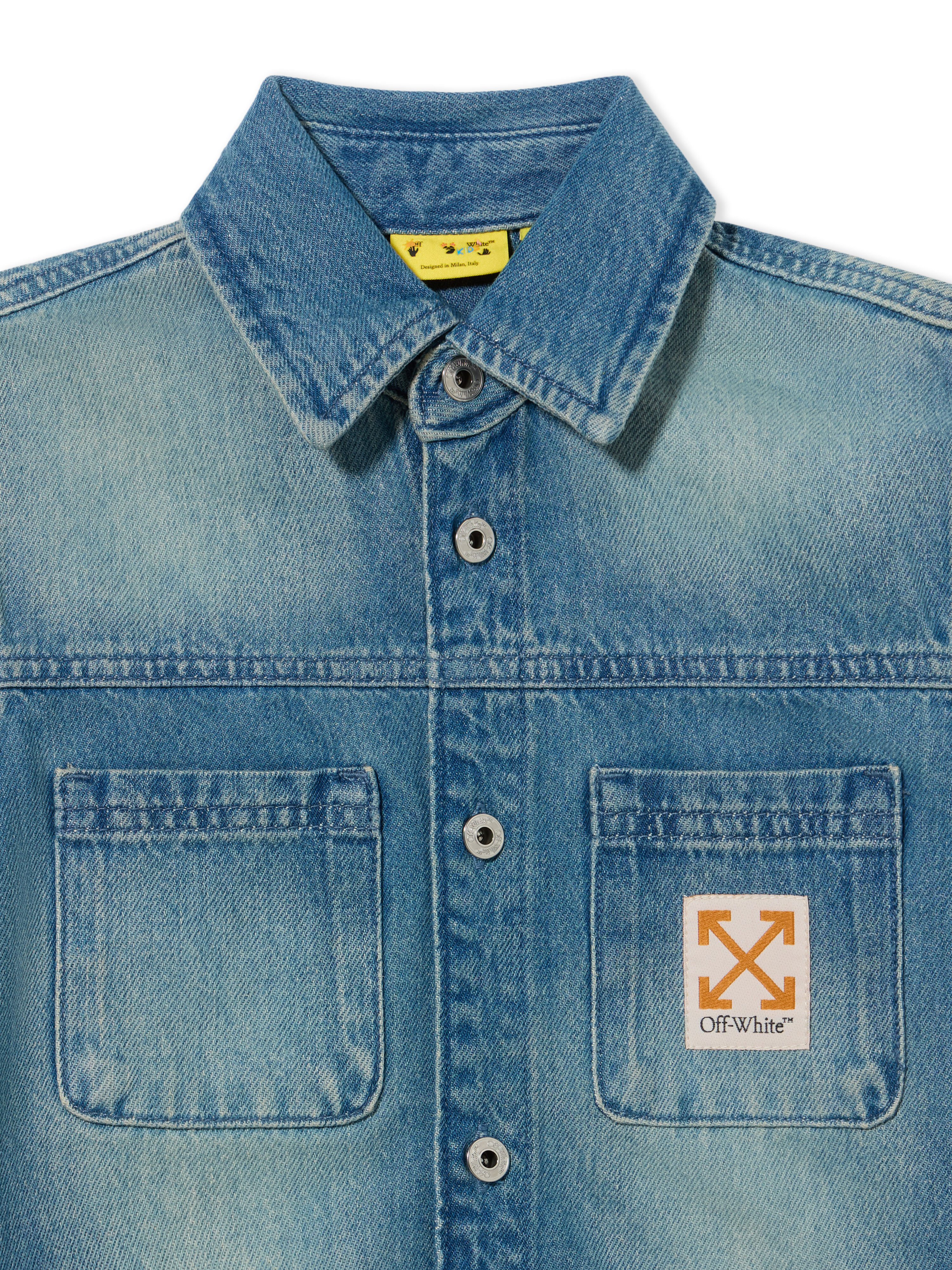Arrow Label Long Sleeve Denim Shirt OFF WHITE Arrow Label Long Sleeve Denim Shirt SAND BLUE 44BYD004F26D001