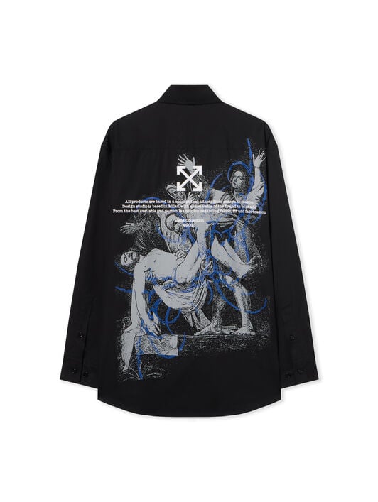 Faded Painting Over Shirt OFF WHITE Faded Painting Over Shirt BLACK - WHITE OMGE004F25FAB003