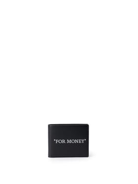 OFF WHITE Quote Bifold Wallet BLACK WHITE OMNC074C99LEA001