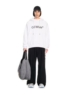 OFF WHITE White Big Bookish Skate Hoodie WHITE OMBB085C99FLE012
