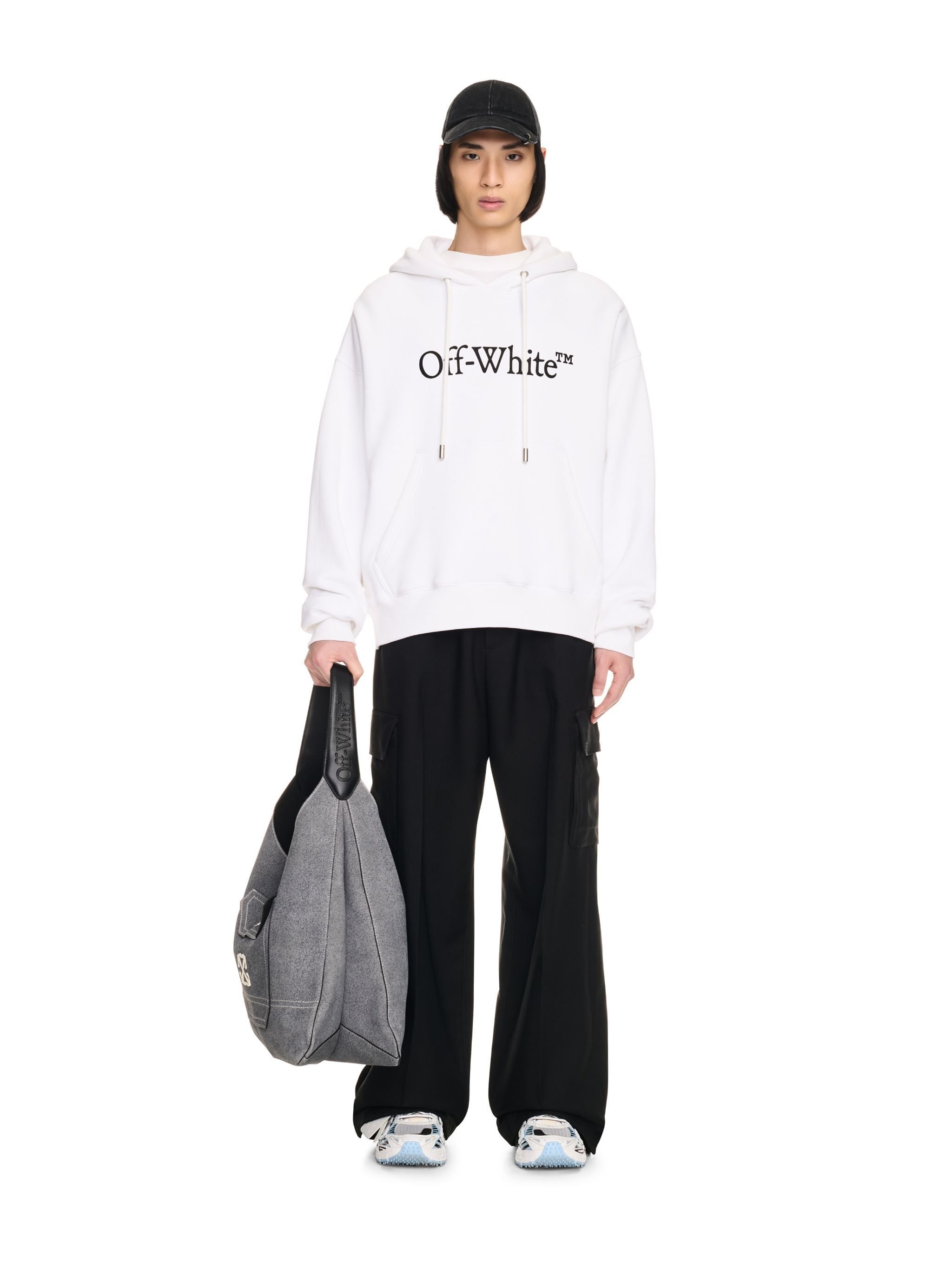 OFF WHITE White Big Bookish Skate Hoodie WHITE OMBB085C99FLE012