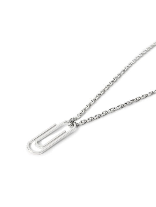 OFF WHITE Paperclip Necklace SILVER - SILVER OMOB169S26MET001