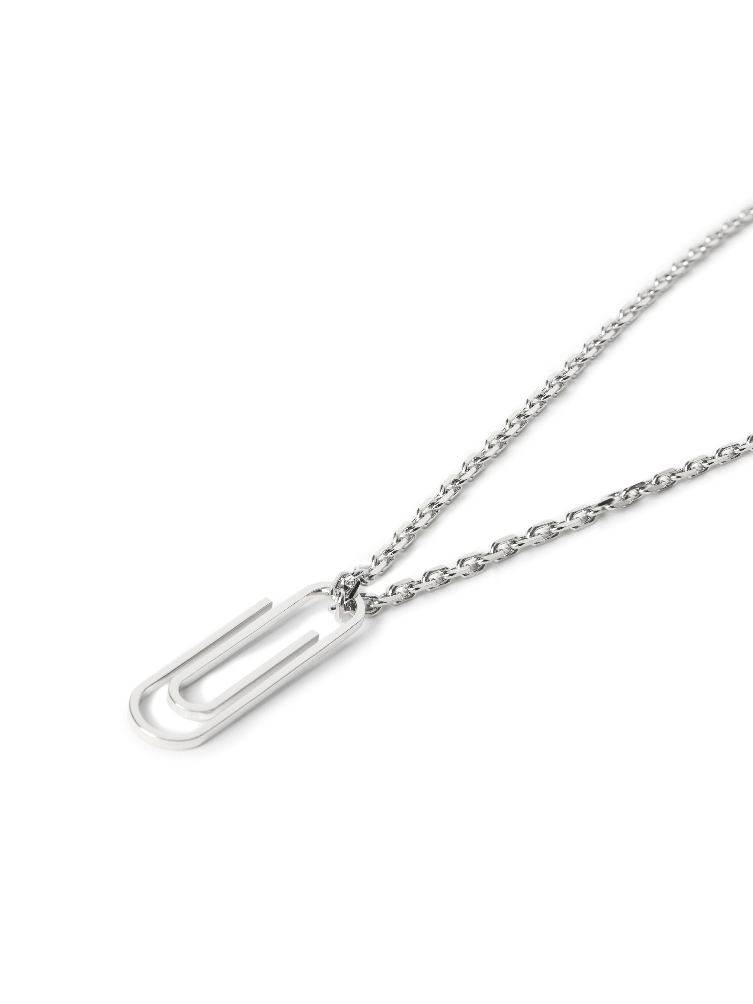 OFF WHITE Paperclip Necklace SILVER - SILVER OMOB169S26MET001