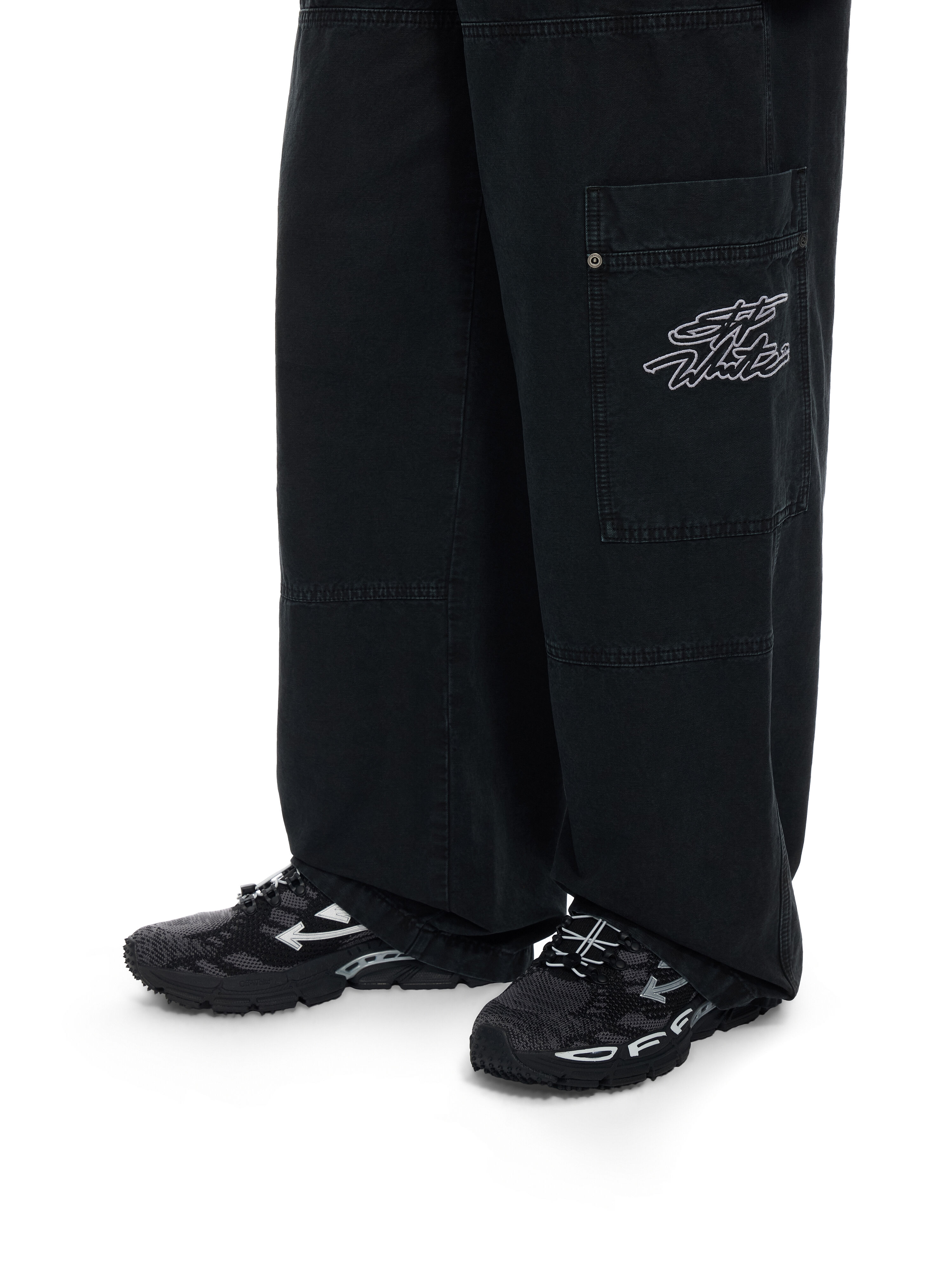 OFF WHITE Script Gd Cot Cargo Pant BLACK 44XCF04ES26F001