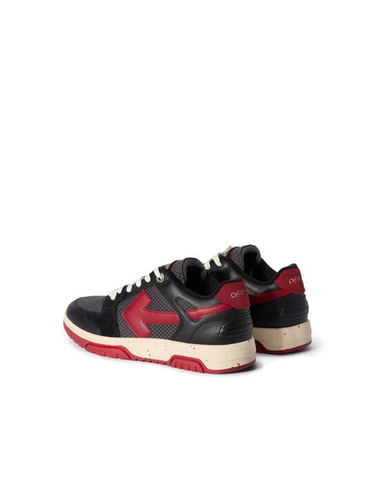 OFF WHITE Out Of Office Slim Sneakers GREY MELANGE - CORAL RED OMIA243F25LEA001