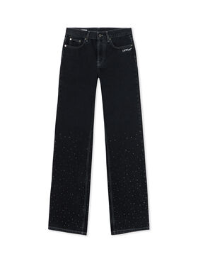 OFF WHITE OW X Swarovski Denim Susy Pants Black-White 2YA069S26DEN004