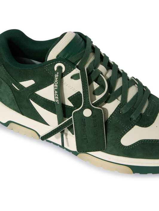 OFF WHITE Sneakers Out Of Office in Pelle Scamosciata GREEN OMIA189S25LEA007