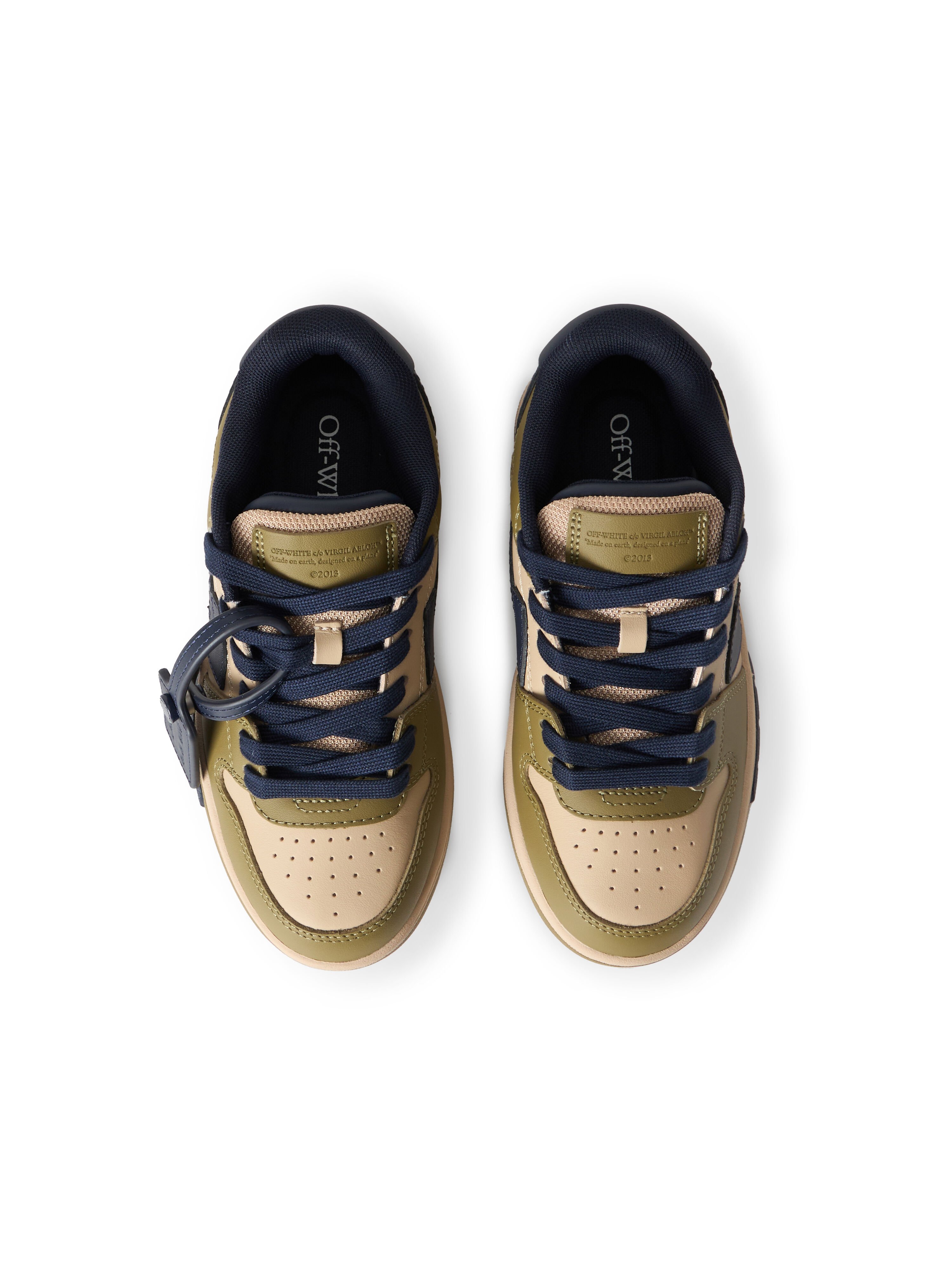 OFF WHITE Out Of Office Sneakers SAND - OLIVE GREEN OBIA011S26LEA001