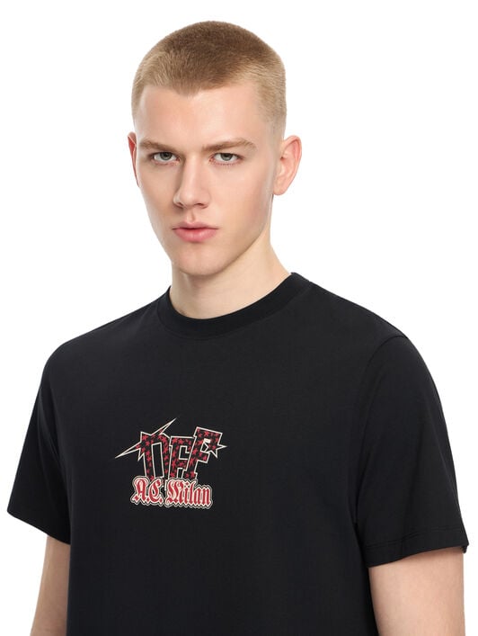 OFF WHITE Off-White™ c/o AC Milan Arrow Slim T-Shirt BLACK RED 44MAA027G25J00O