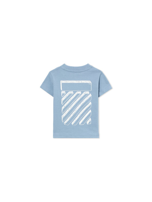 OFF WHITE Scribble Diag Tee S/S DUSTY BLUE 44BXB001S26F001