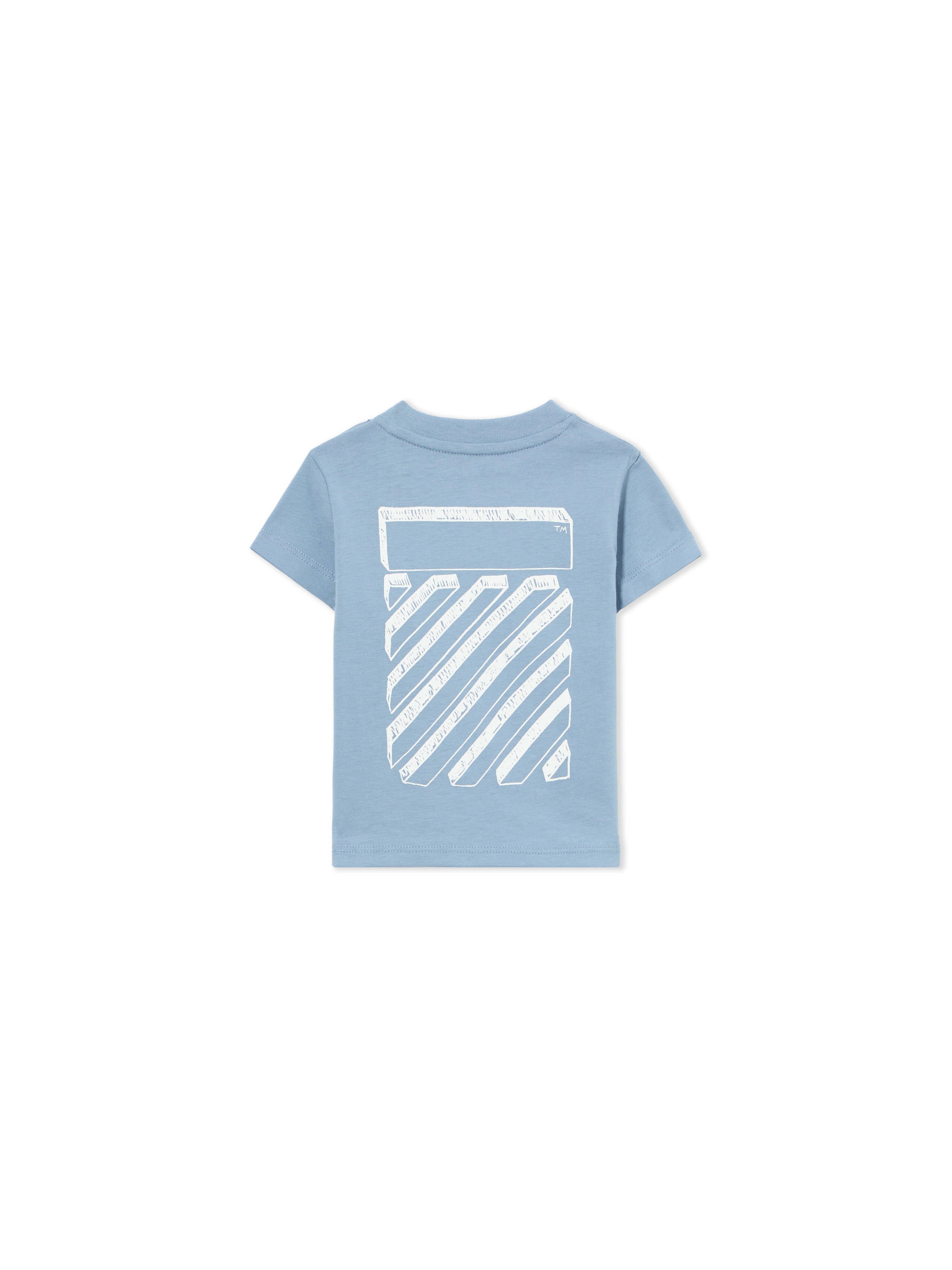 OFF WHITE Scribble Diag Tee S/S DUSTY BLUE 44BXB001S26F001