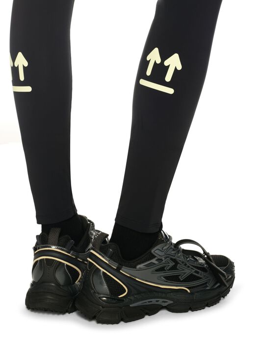 OFF WHITE Black Color-Block Leggings BLACK OWVV016S25JER001
