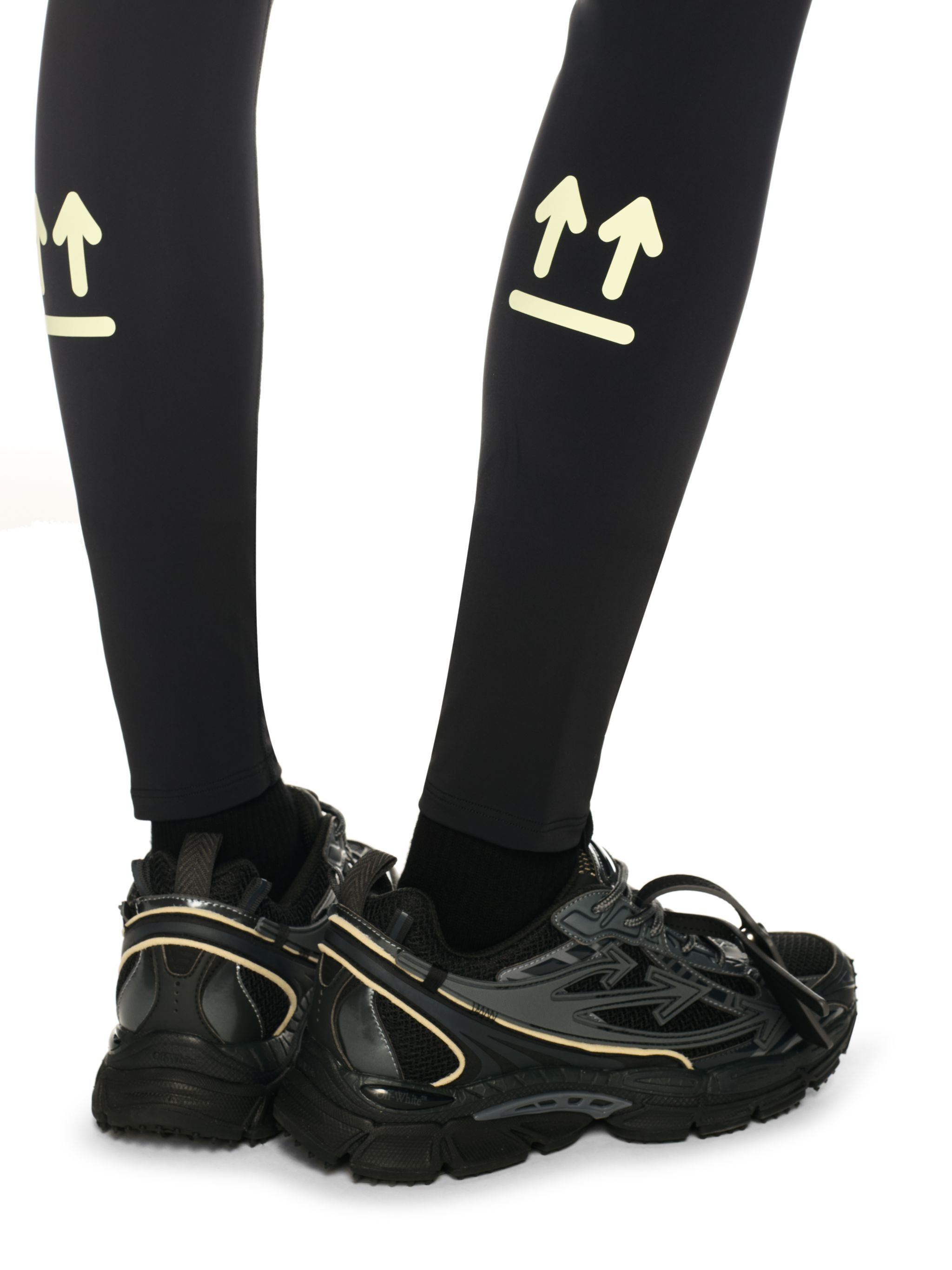 OFF WHITE Black Color-Block Leggings BLACK OWVV016S25JER001