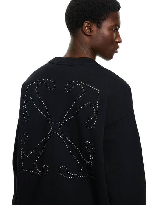 OFF WHITE Dotted Arrow Diagonal Skate Sweatshirt BLACK-WHITE 44MBA054G5F00A