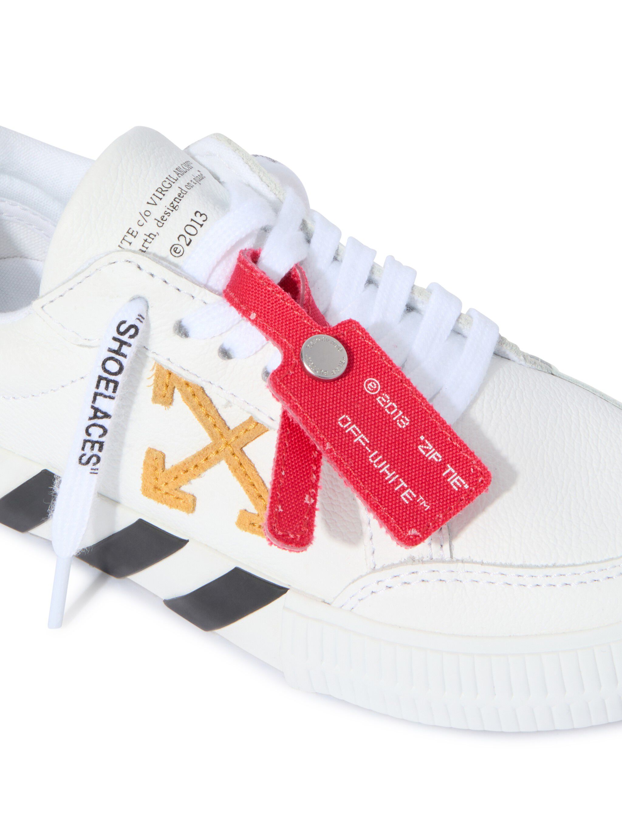 OFF WHITE Vulcanized Leather White/Ocher Yellow  OBIA003S25LEA001